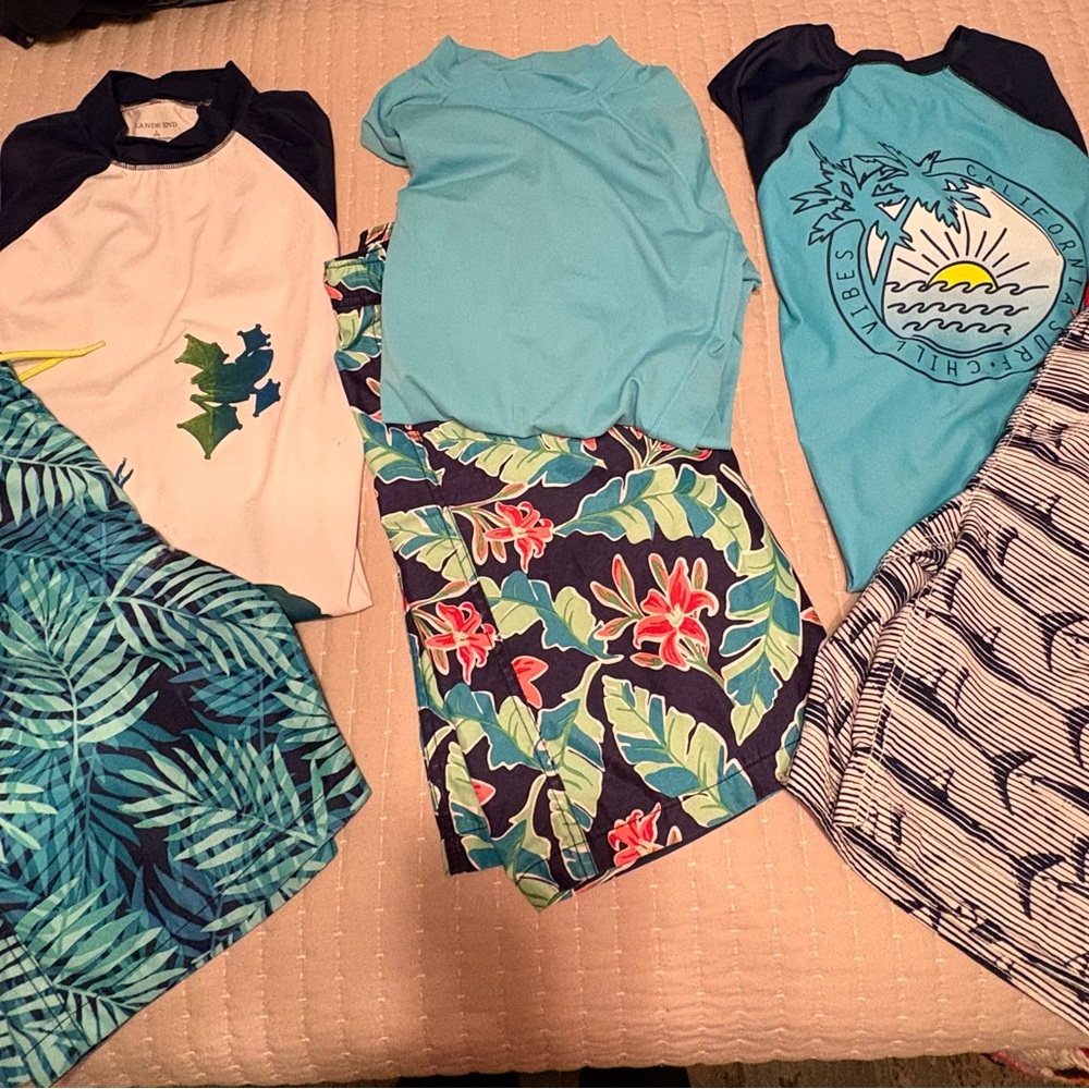 Lands’ End Boys Tropical Themed Swimwear
